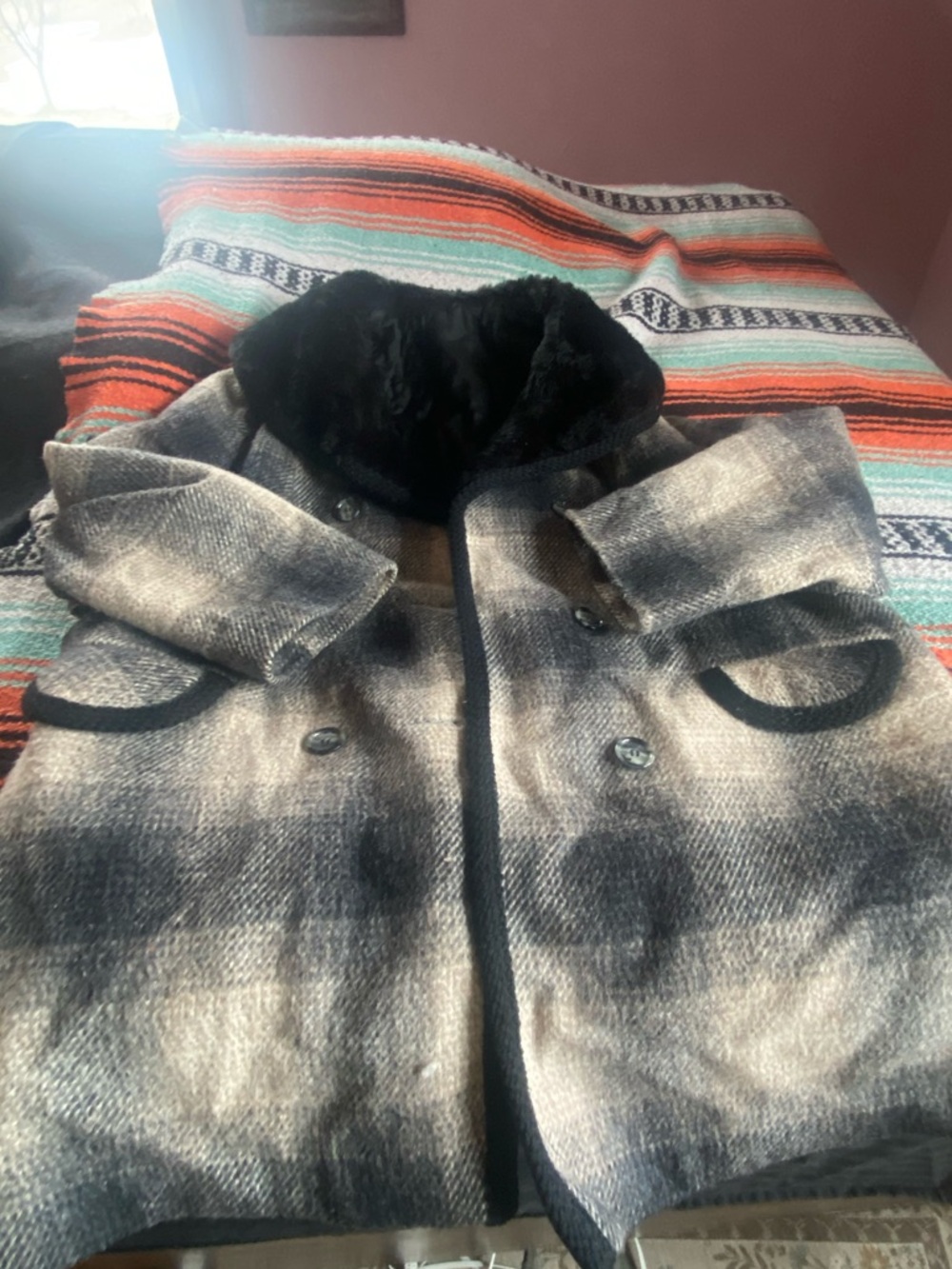Vintage Plaid Wool Jacket